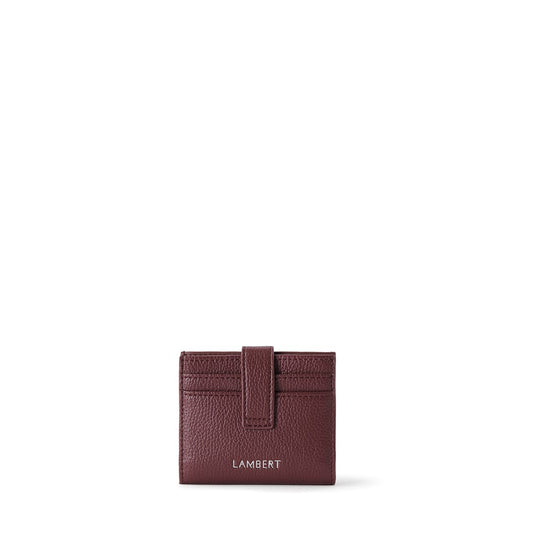 Le Jennie – Porte-cartes pliable en cuir vegan cassis
