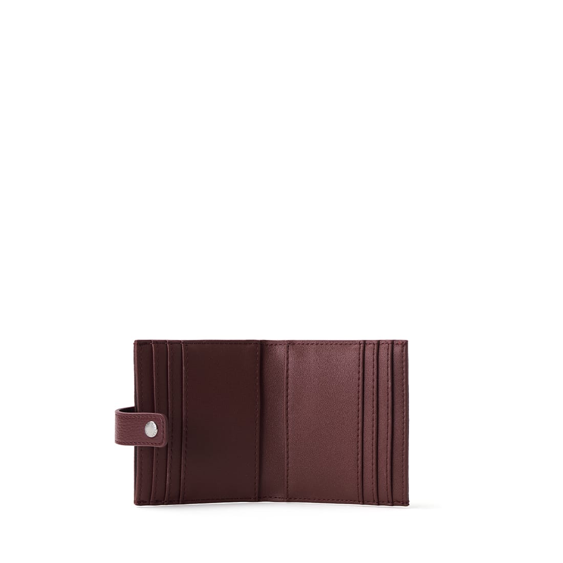 Le Jennie – Porte-cartes pliable en cuir vegan cassis