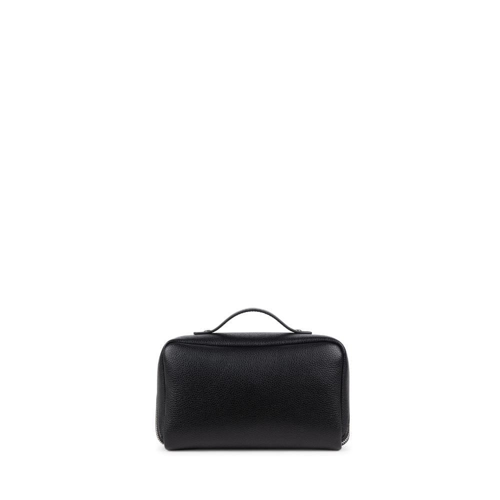 The Jolie - Black Vegan leather makeup bag