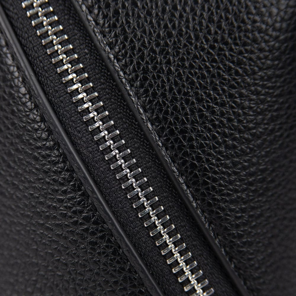 The Jolie - Black Vegan leather makeup bag