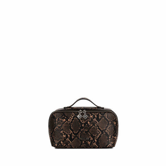 La Jolie - Trousse à maquillage en cuir vegan sepia