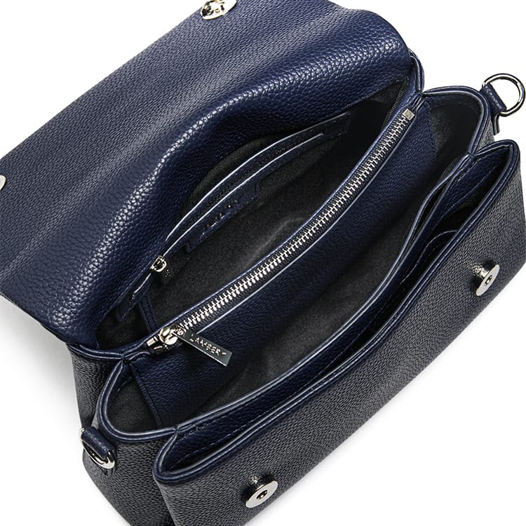 Le Judy - Sac à main bandoulière en cuir vegan marine
