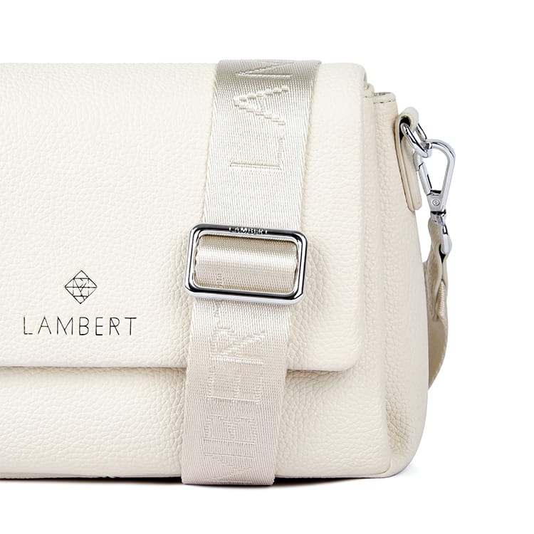 Le Judy - Sac à main bandoulière en cuir vegan porcelain