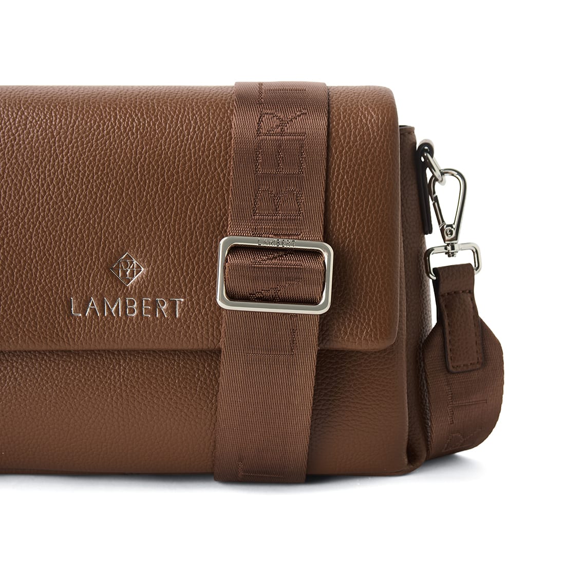 Le Judy – Sac à main bandoulière en cuir vegan hazelnut