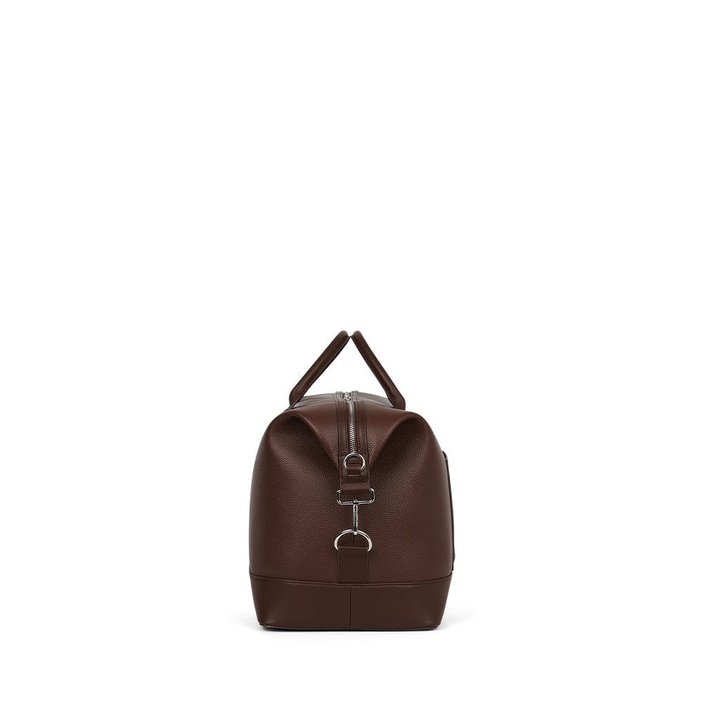 The June – Large Vegan Leather Travel Tote in Chocolate