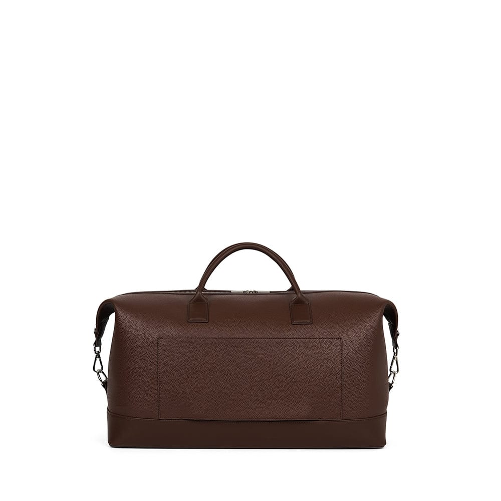 The June – Large Vegan Leather Travel Tote in Chocolate