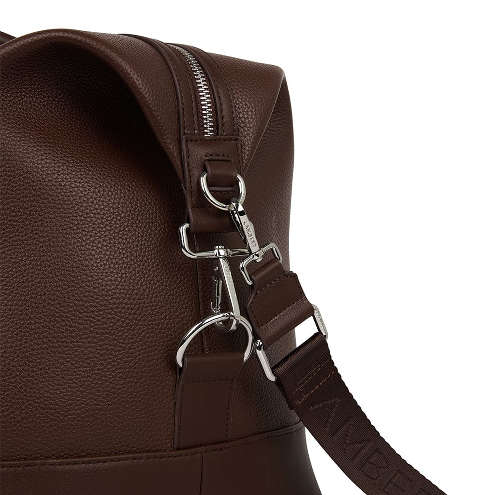 The June – Large Vegan Leather Travel Tote in Chocolate