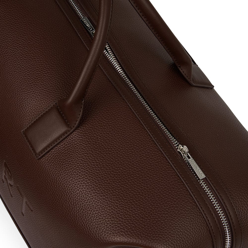 The June – Large Vegan Leather Travel Tote in Chocolate