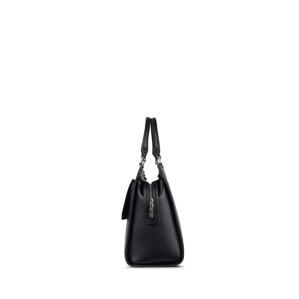Black vegan top tote bag