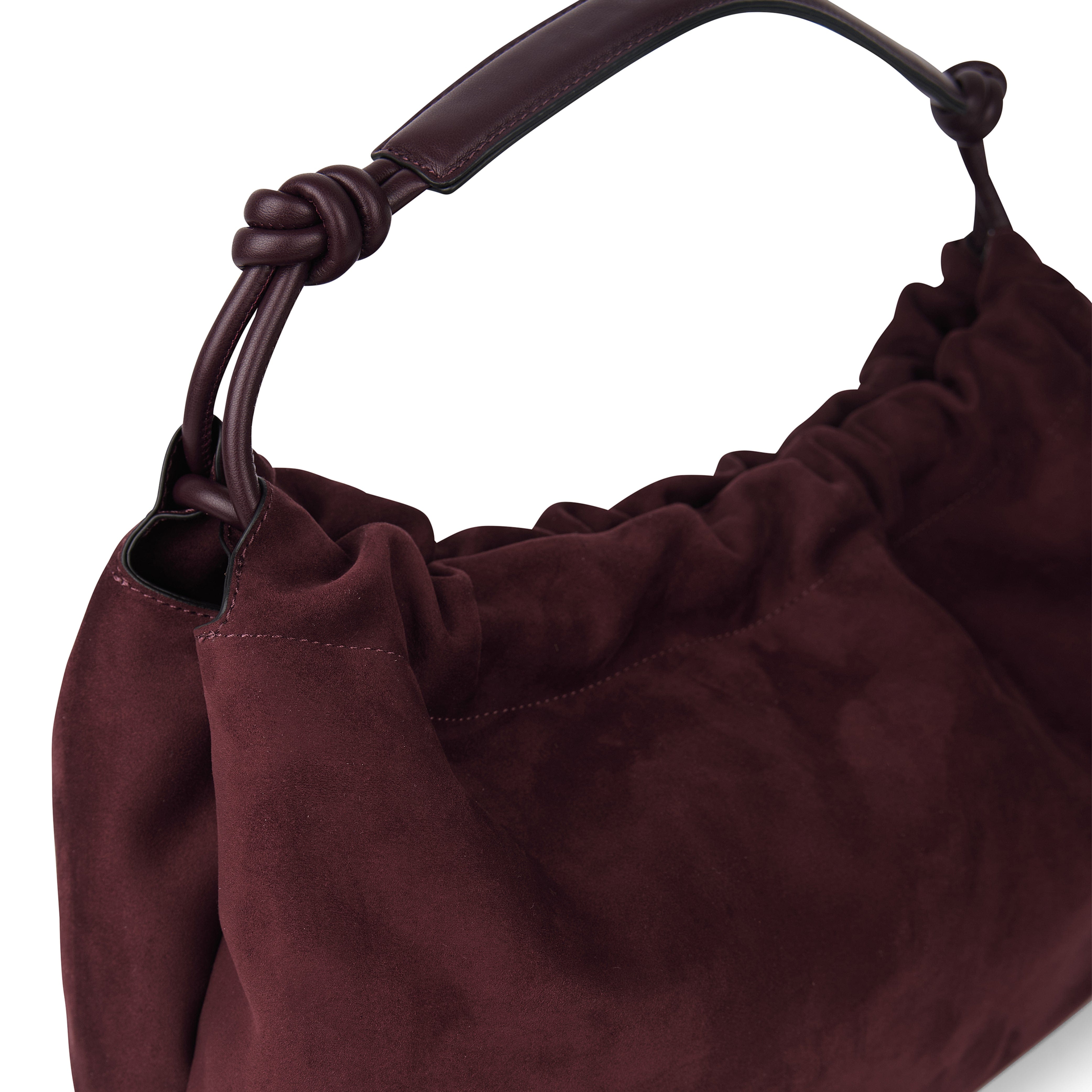 The Lara – Mahogany Vegan Suede Shoulder Bag – Lambert