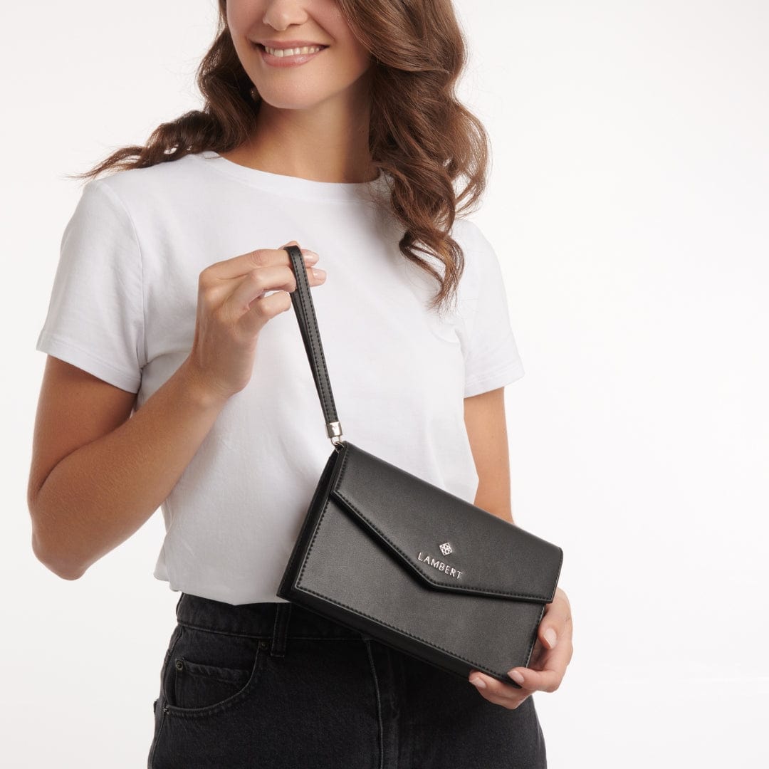 The Leslie - 3-in-1 Black Vegan Leather Handbag