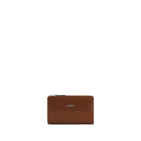 Le Lexie – Portefeuille compact en cuir vegan hazelnut