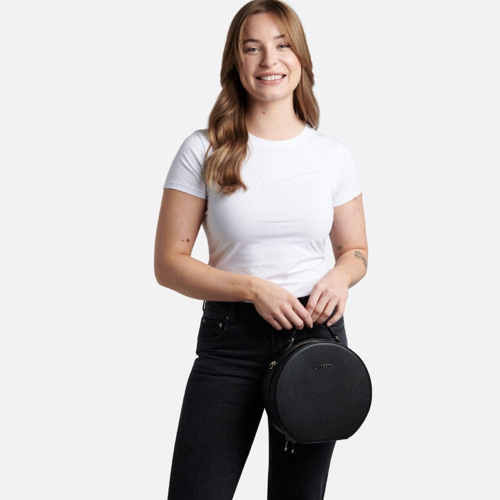 Le Livia - Sac à main 3-en-1 en cuir vegan noir