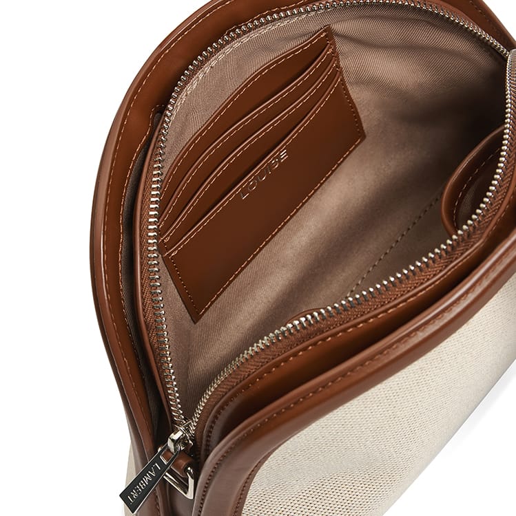 Le Louise – Sac à main 2-en-1 en canevas hazelnut