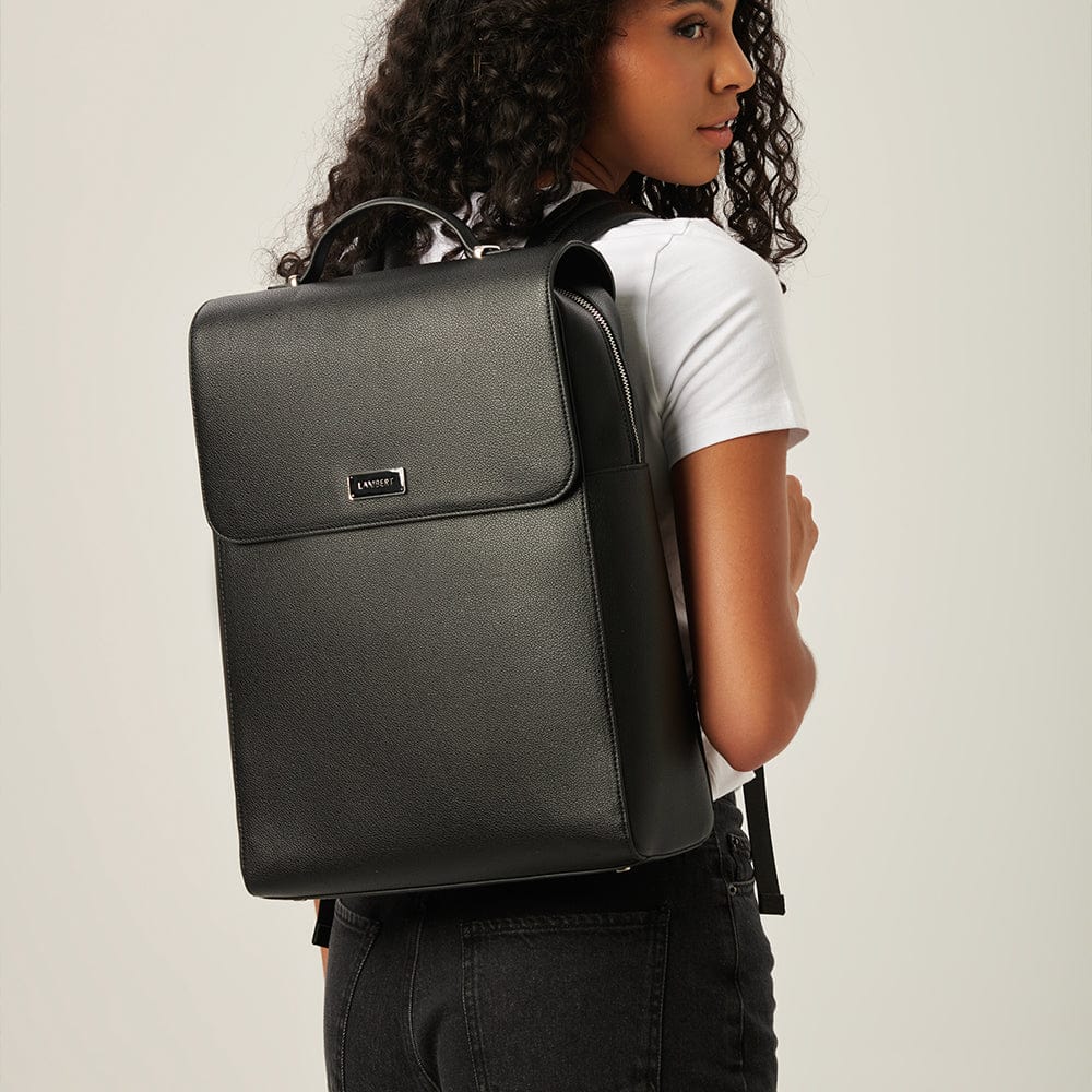 Le Lydia - Sac à dos en cuir vegan noir recyclé