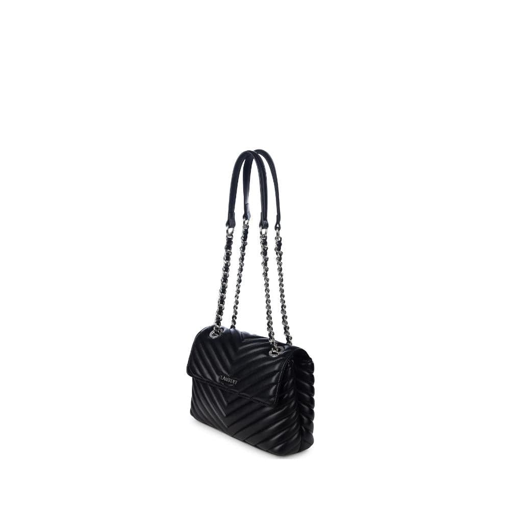 The Madelyn - 2-in-1 Black Vegan Leather Handbag
