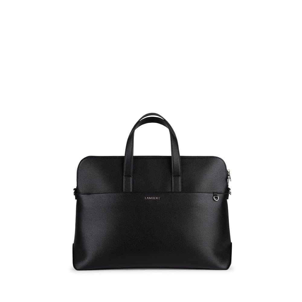 The Malorie - 2-in-1 Black Vegan Leather Briefcase – Lambert