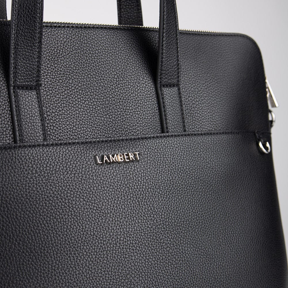 The Malorie - 2-in-1 Black Vegan Leather Briefcase – Lambert