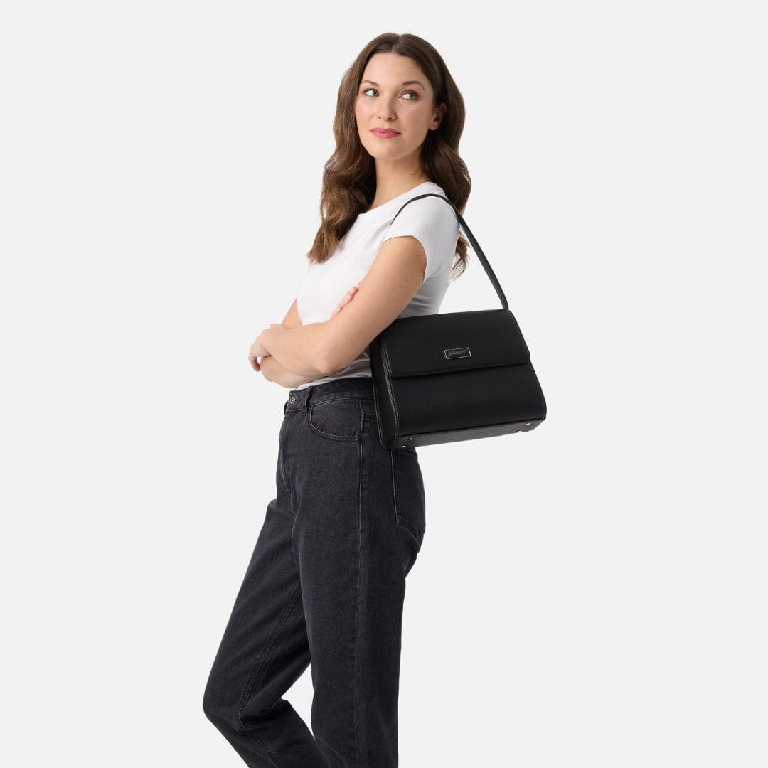 Le Marlene - Sac à main 3-en-1 en cuir vegan noir