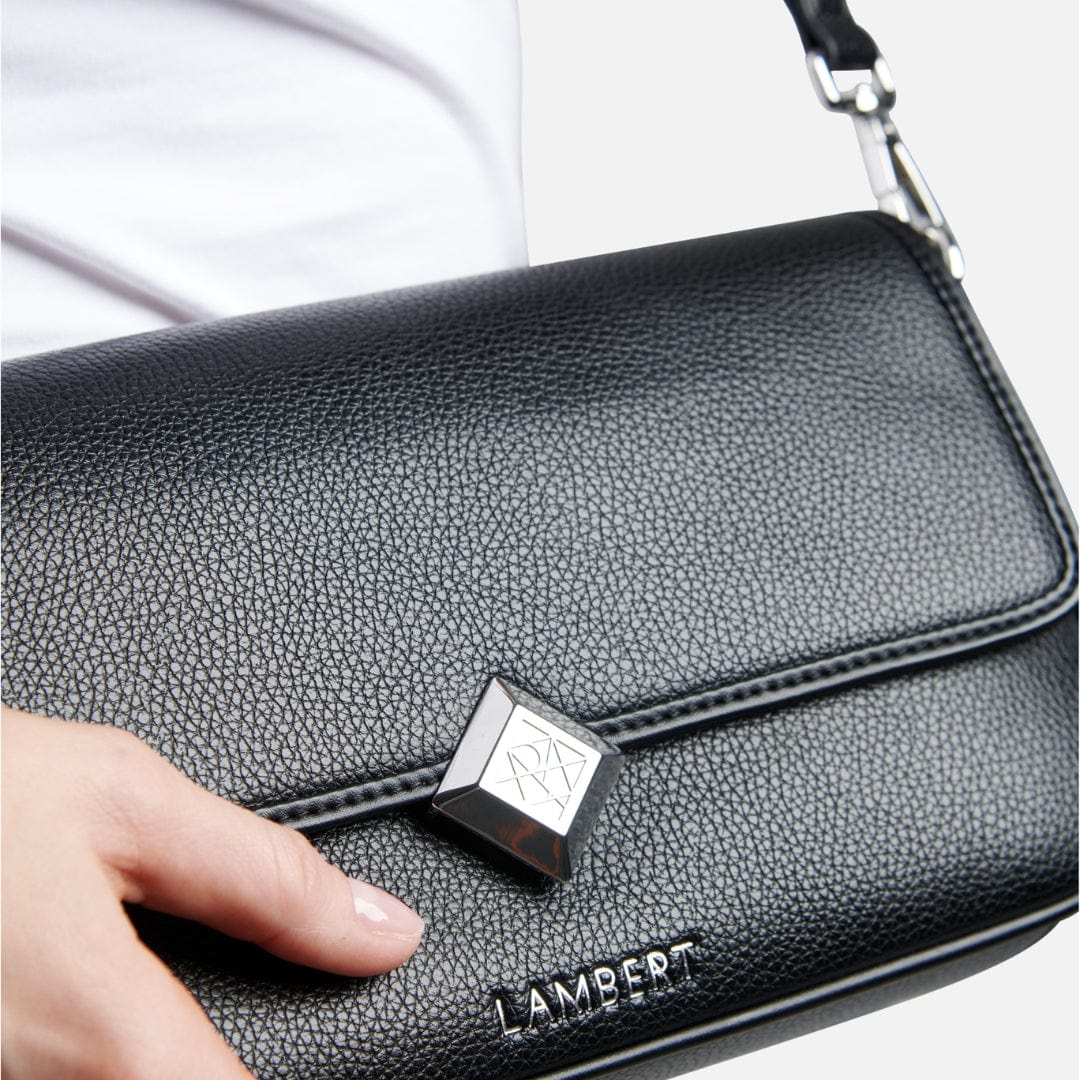 The Mathilda - 2-in-1 Black Vegan Leather Handbag
