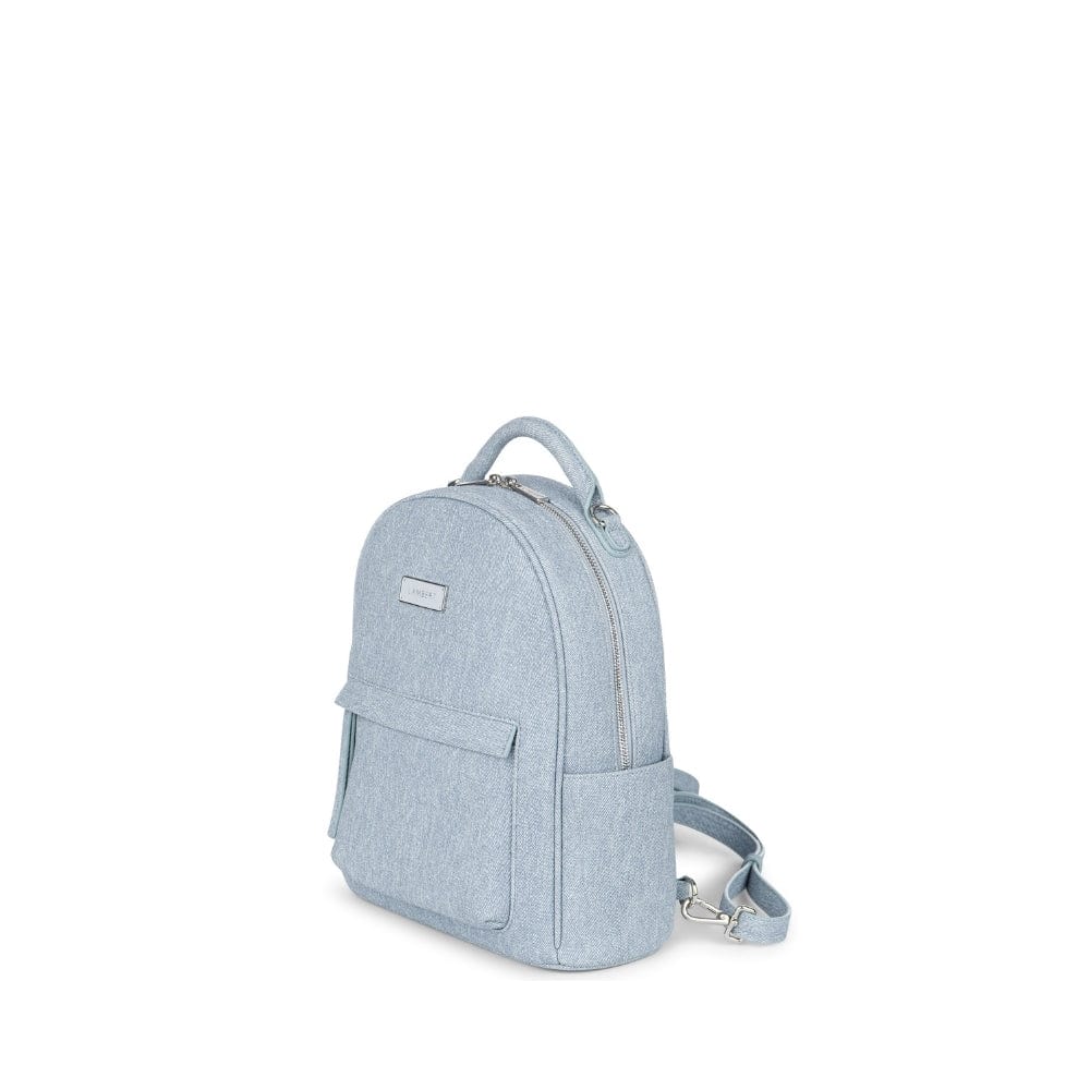 The Maude - Light Denim Vegan Leather Backpack