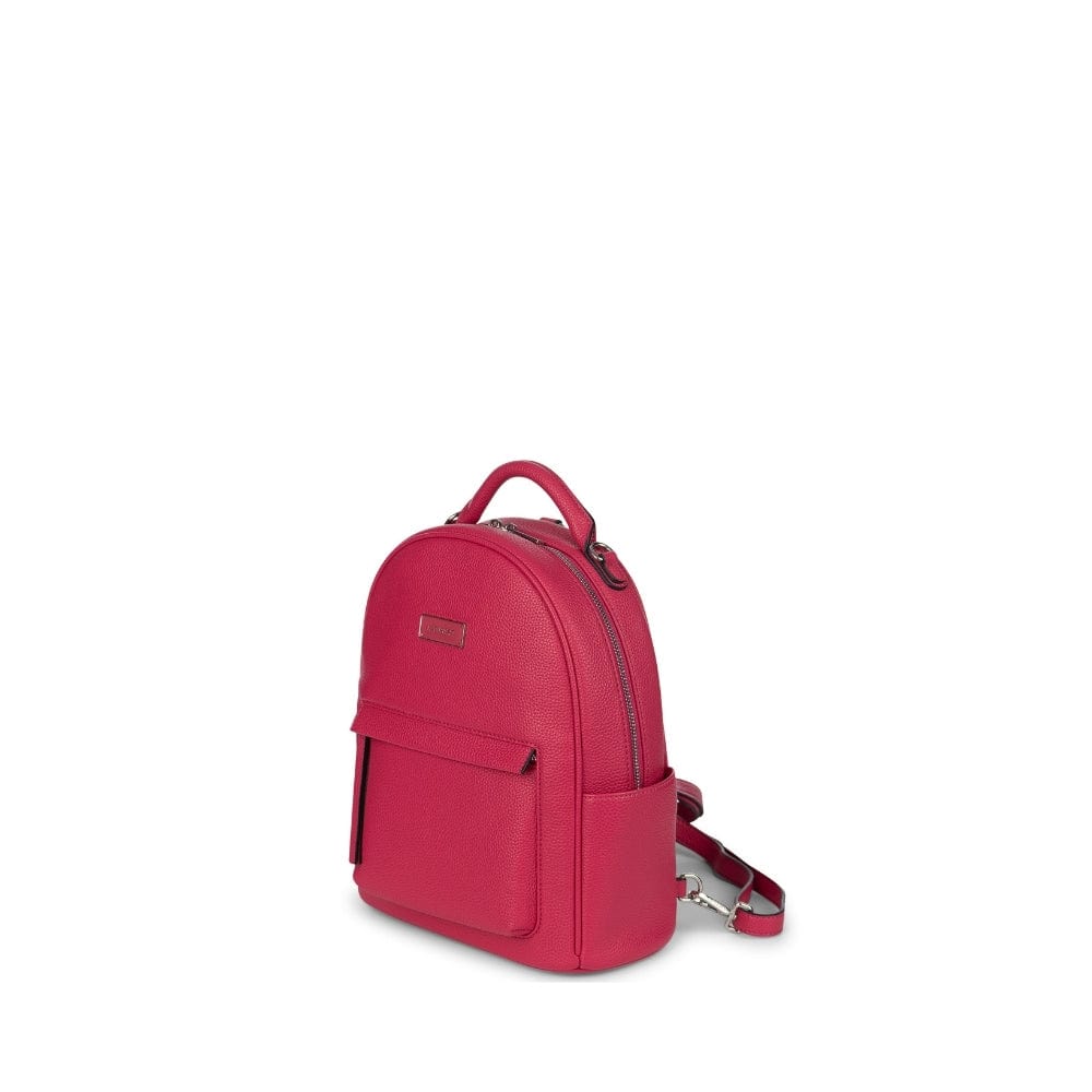 The Maude - Raspberry Vegan Leather Backpack