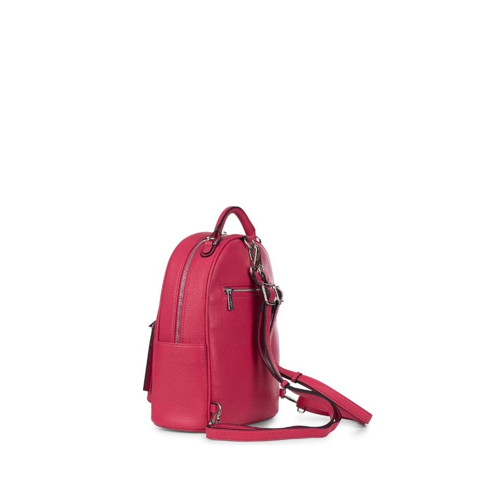 The Maude - Raspberry Vegan Leather Backpack