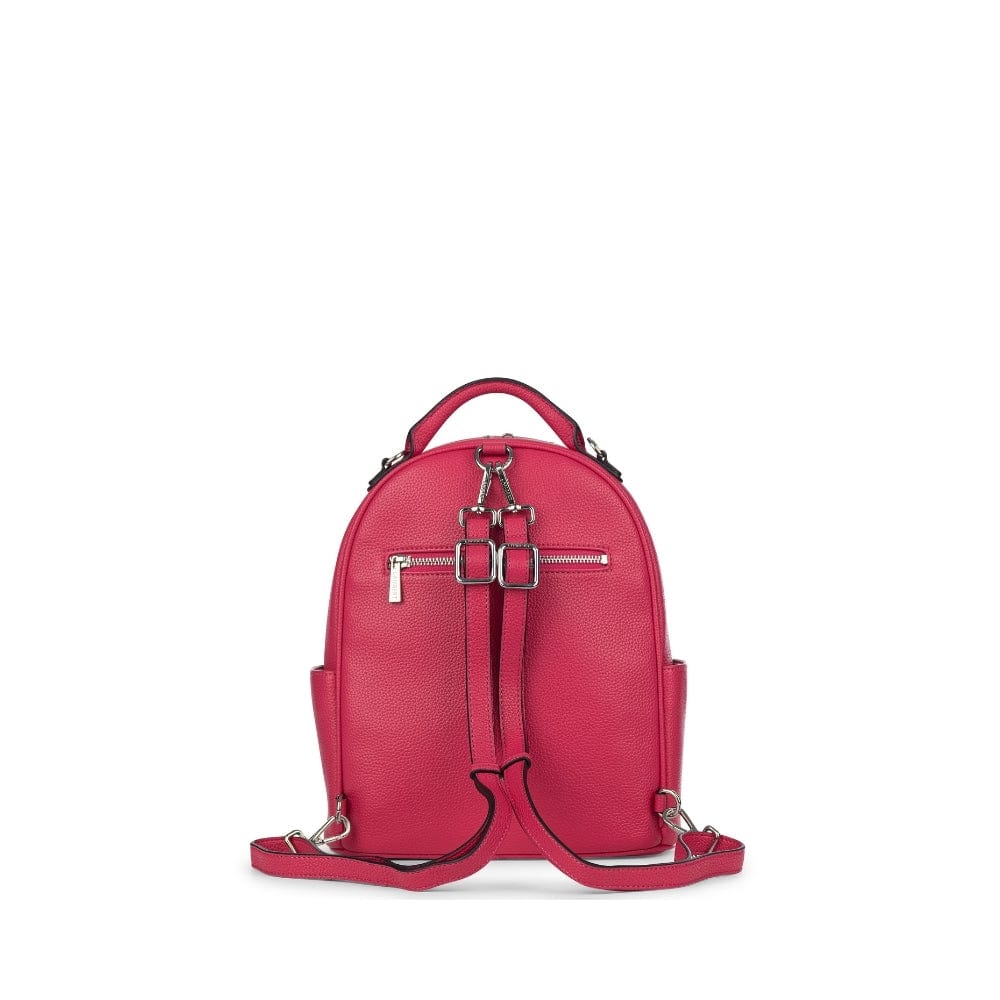 The Maude - Raspberry Vegan Leather Backpack
