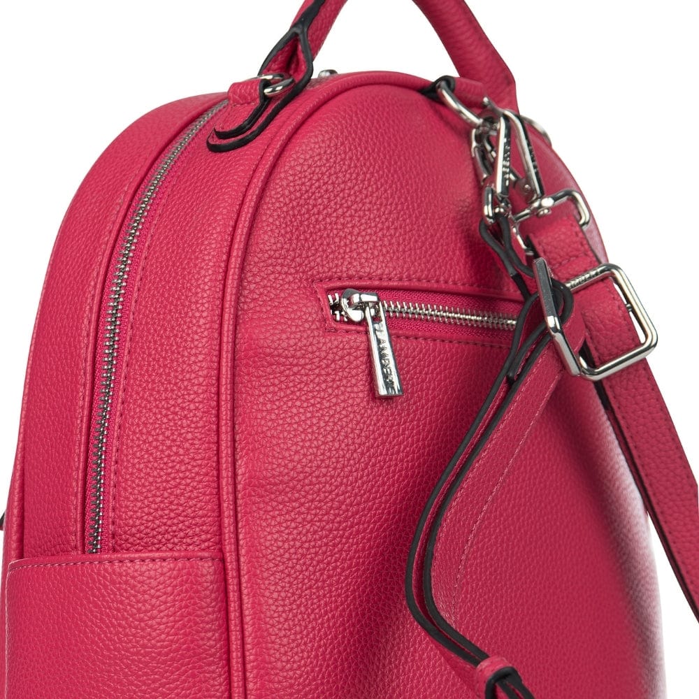 The Maude - Raspberry Vegan Leather Backpack