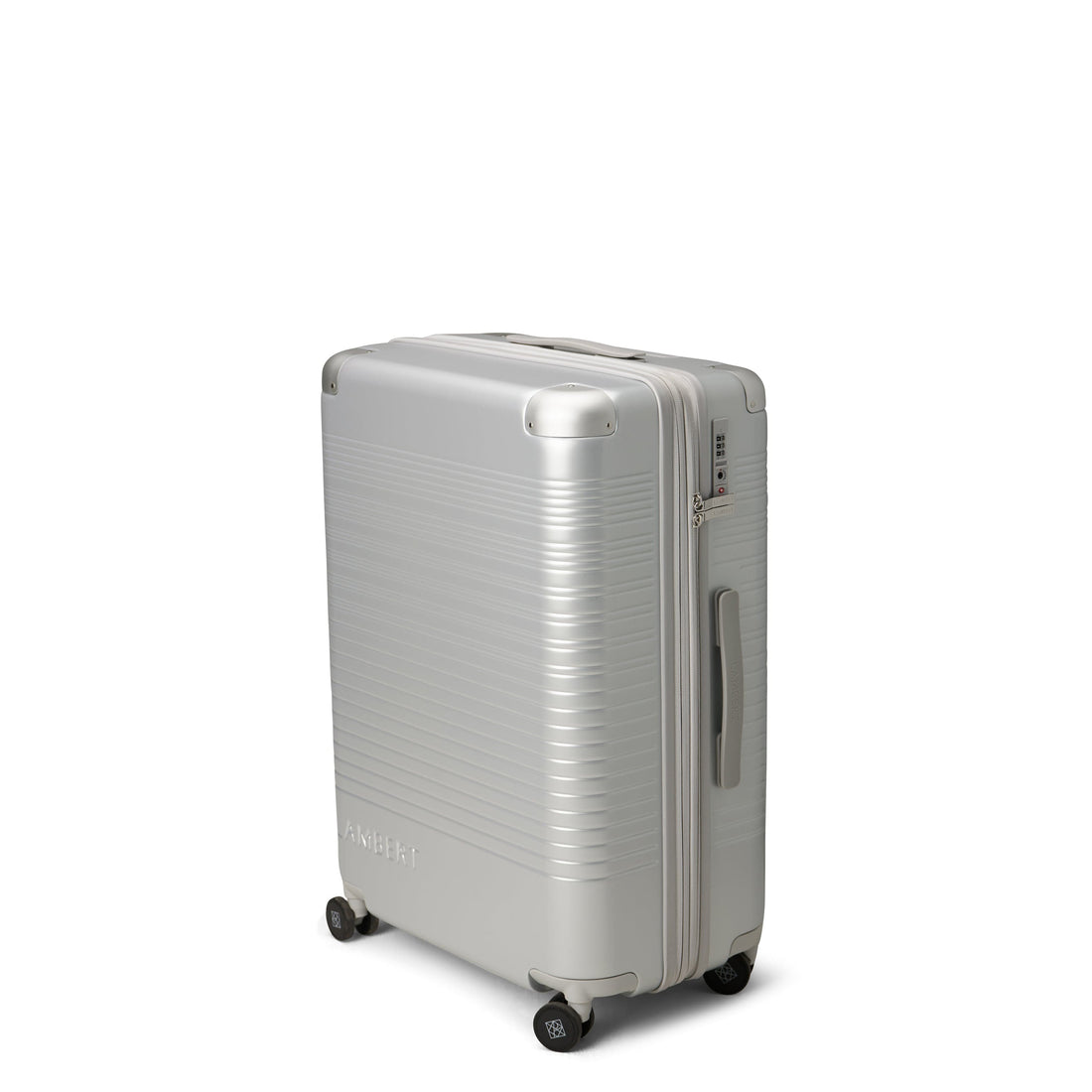 The Milan – Medium Checked Luggage in Silver