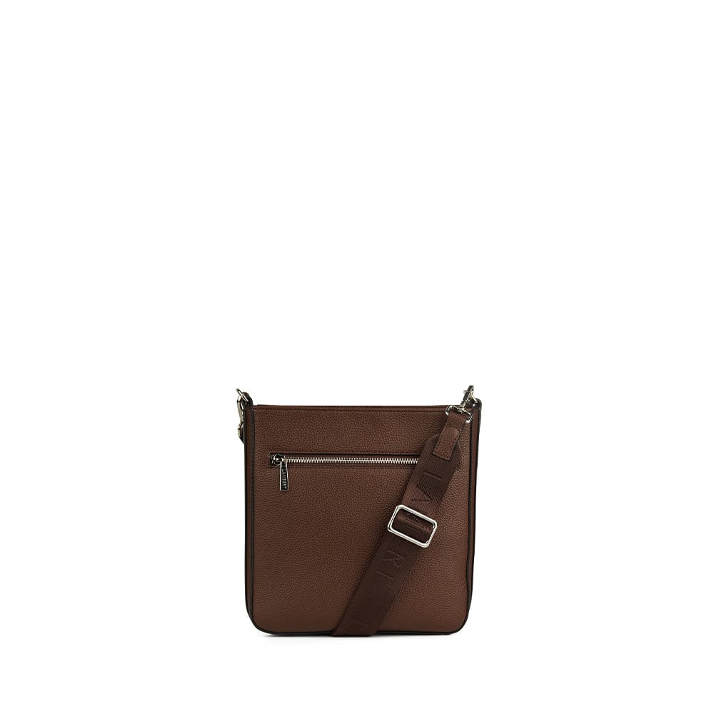 The Natalia – Chocolate Vegan Leather Crossbody Bag