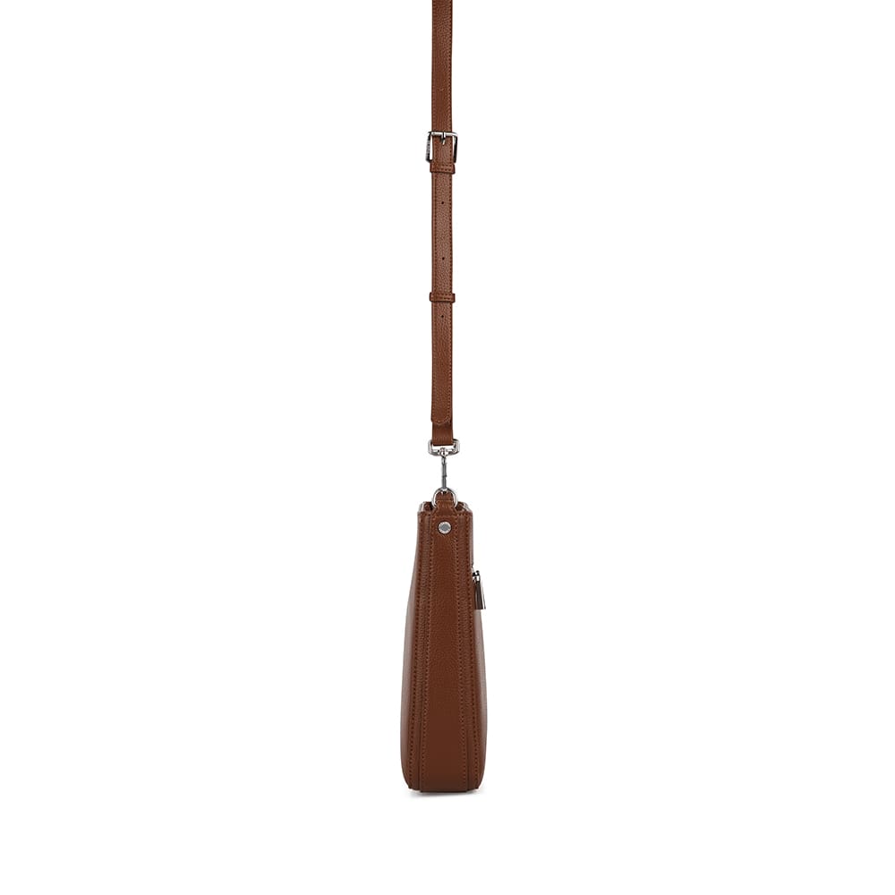 Le Natalia - Sac bandoulière en cuir vegan hazelnut