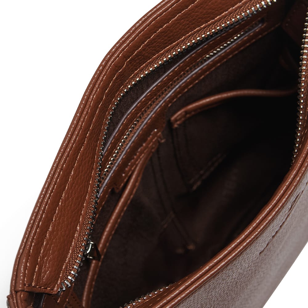Le Natalia - Sac bandoulière en cuir vegan hazelnut