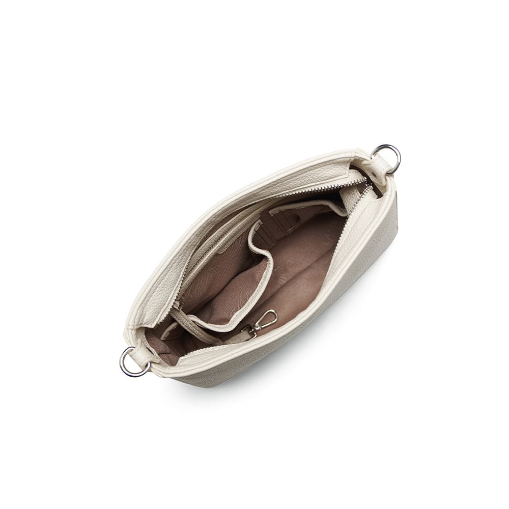 Le Natalia - Sac bandoulière en cuir vegan porcelain