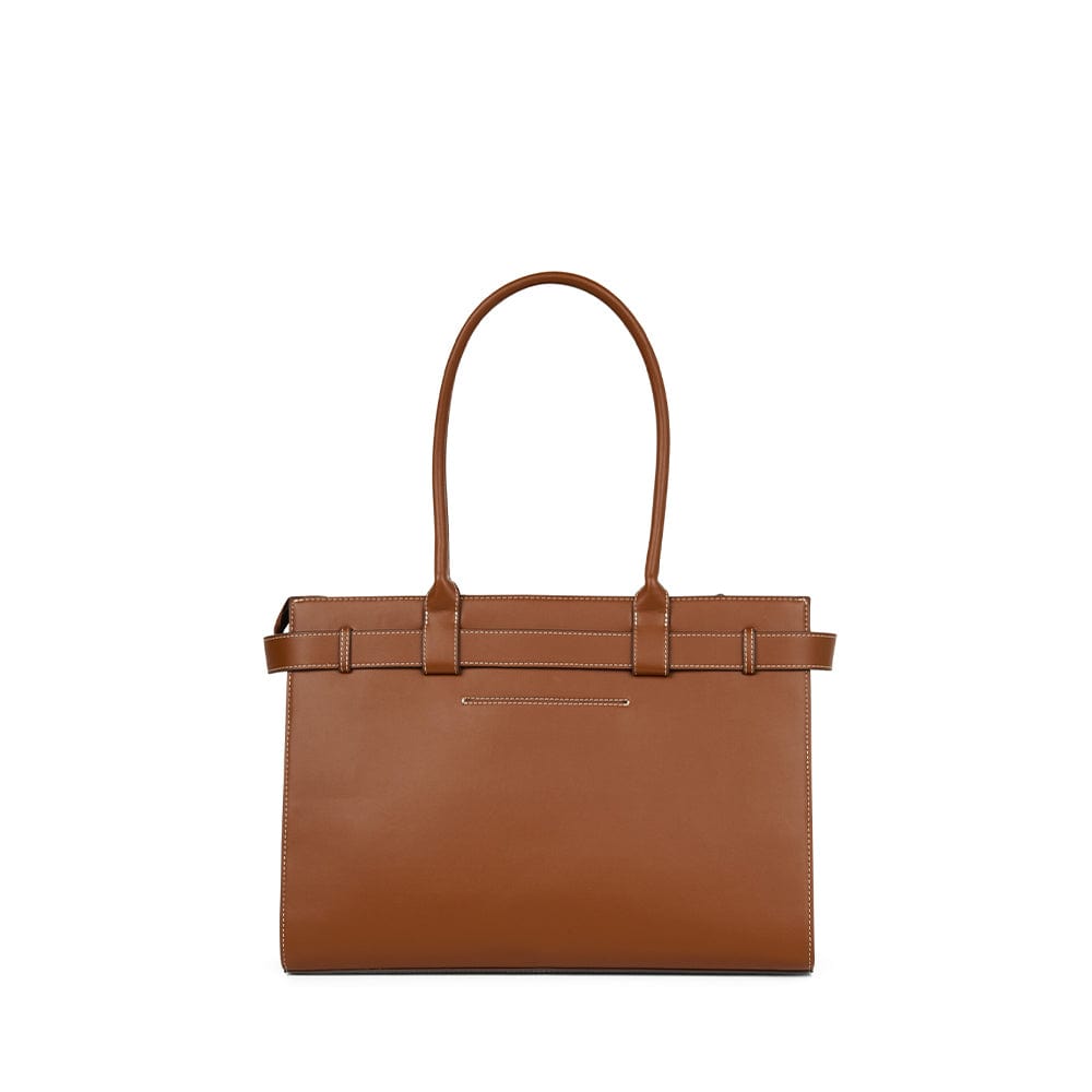 The Odelia – Vegan Leather Tote Bag in Affogato