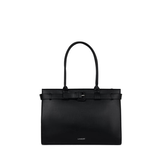 The Odelia – Black Vegan Leather Tote Bag
