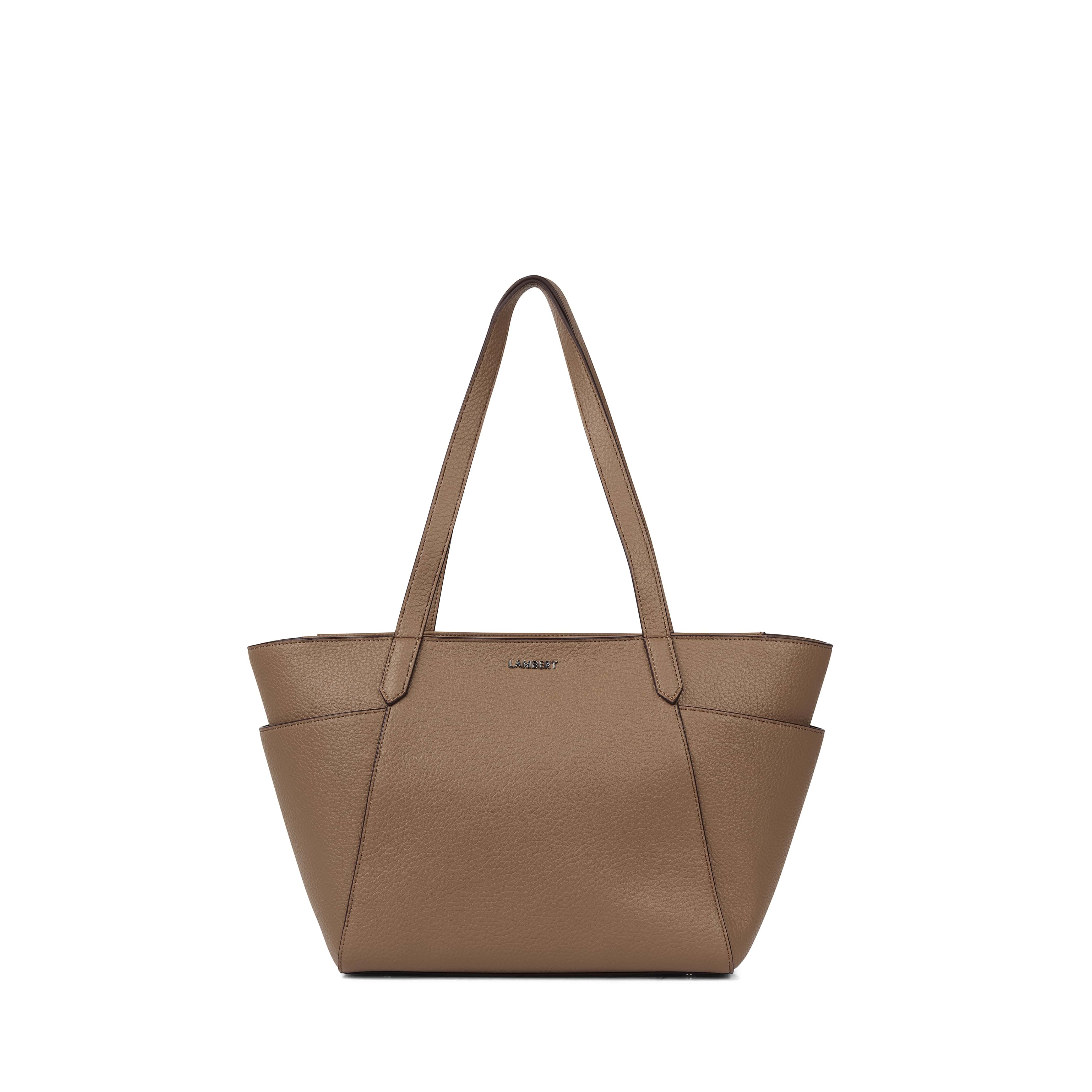 The Opale – Taupe Medium Vegan Leather Tote Bag – Lambert