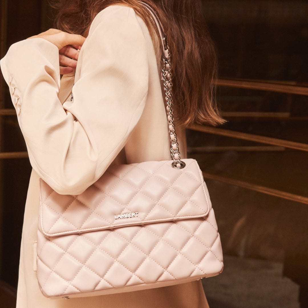 The Sofia - 2-in-1 Dusty Pink Vegan Leather Quilted Crossbody