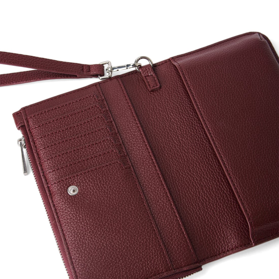 Le Quinn - Portefeuille en cuir vegan cassis