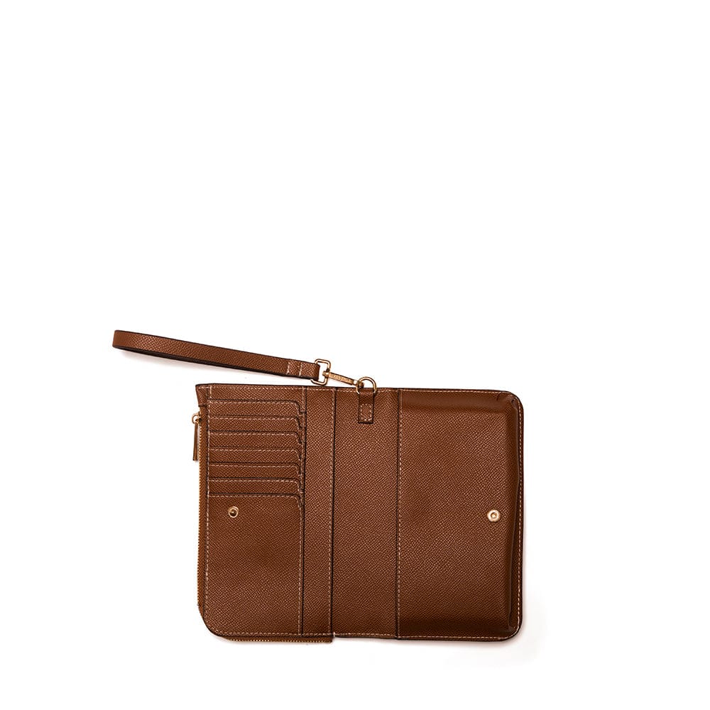 Le Quinn - Portefeuille en cuir vegan hazelnut