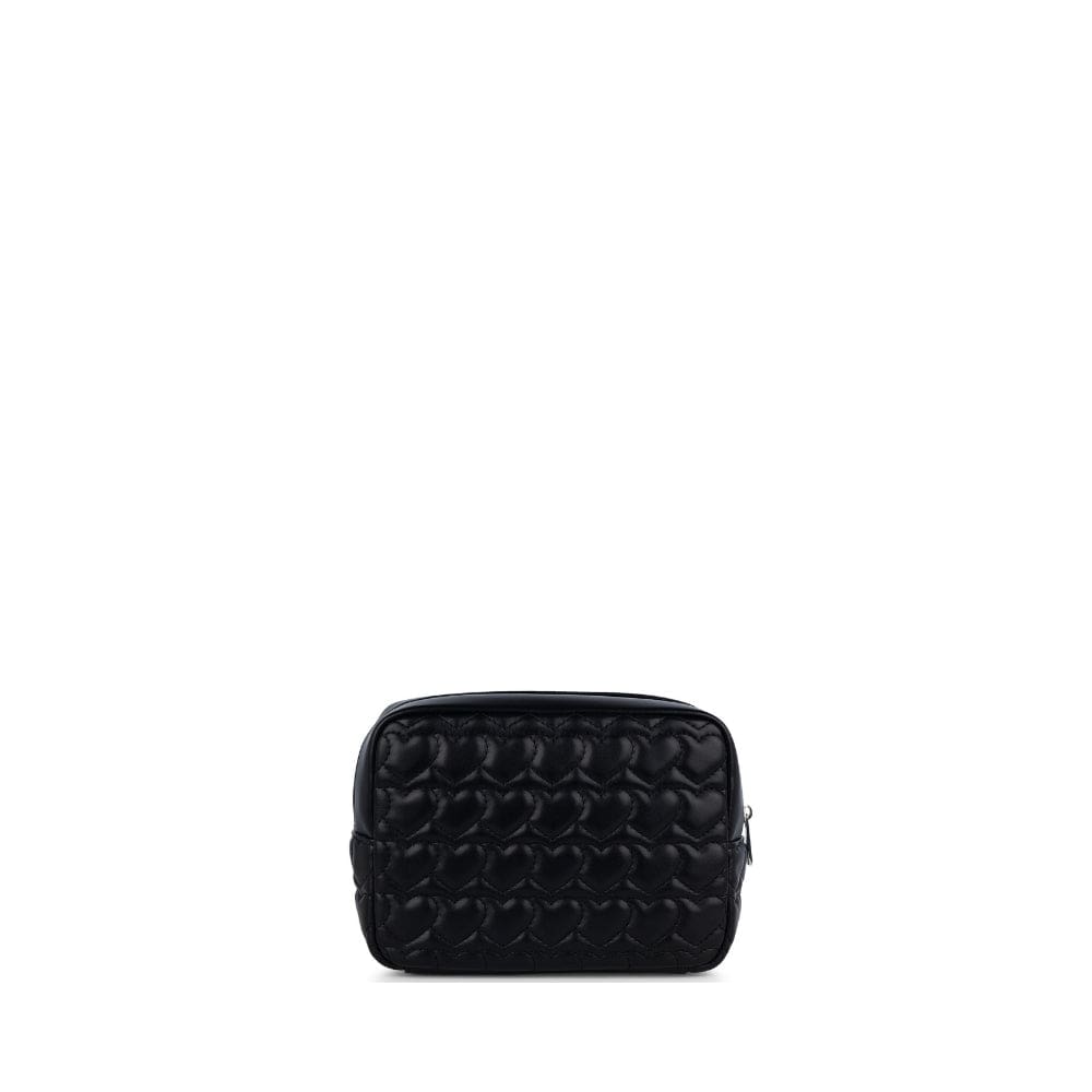 The Rosie - Black Quilted Vegan Leather Toiletry Bag