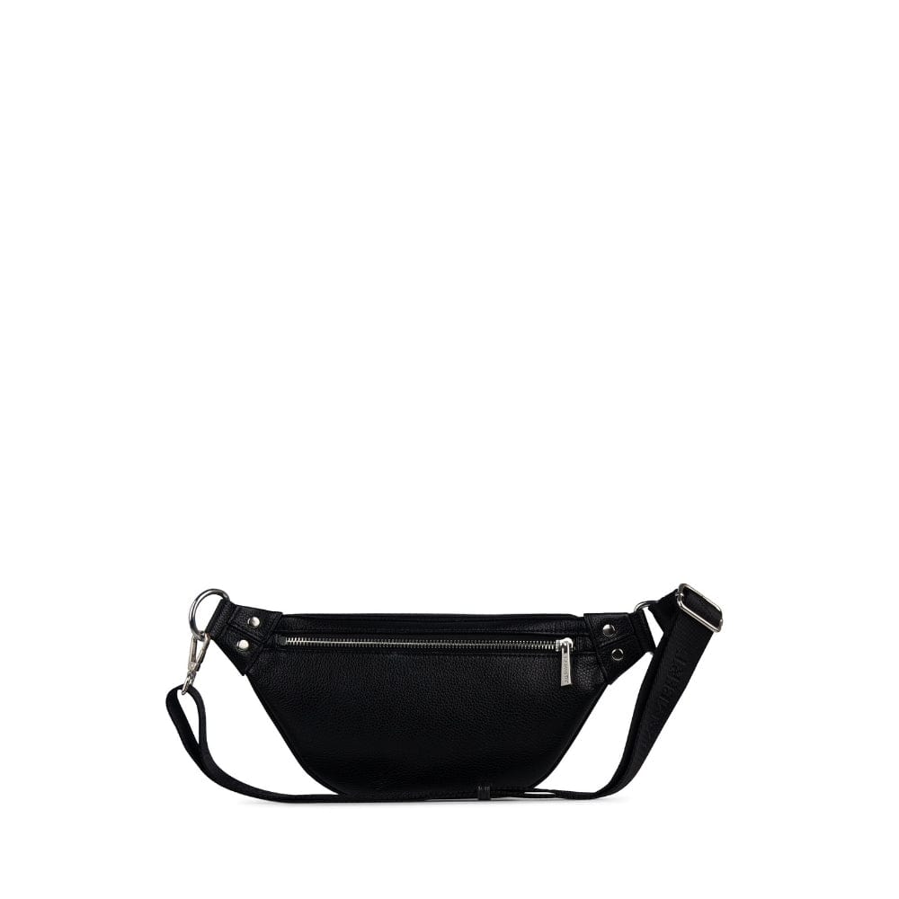 The Sarah - Black Vegan Leather Belt Bag