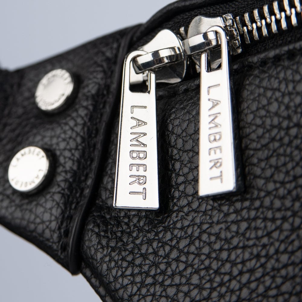 The Sarah - Black Vegan Leather Belt Bag