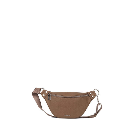Le Sarah - Sac banane en cuir vegan taupe