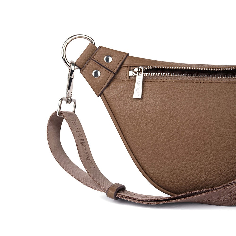 Le Sarah - Sac banane en cuir vegan taupe
