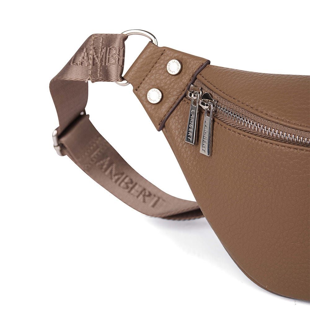 Le Sarah - Sac banane en cuir vegan taupe