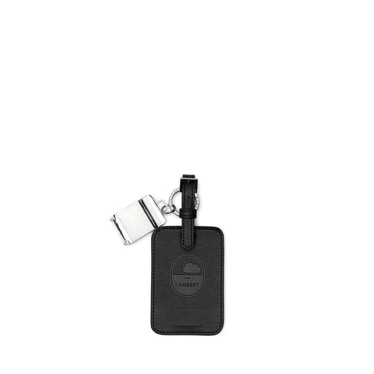 The Skye - Black Vegan Leather Luggage Tag