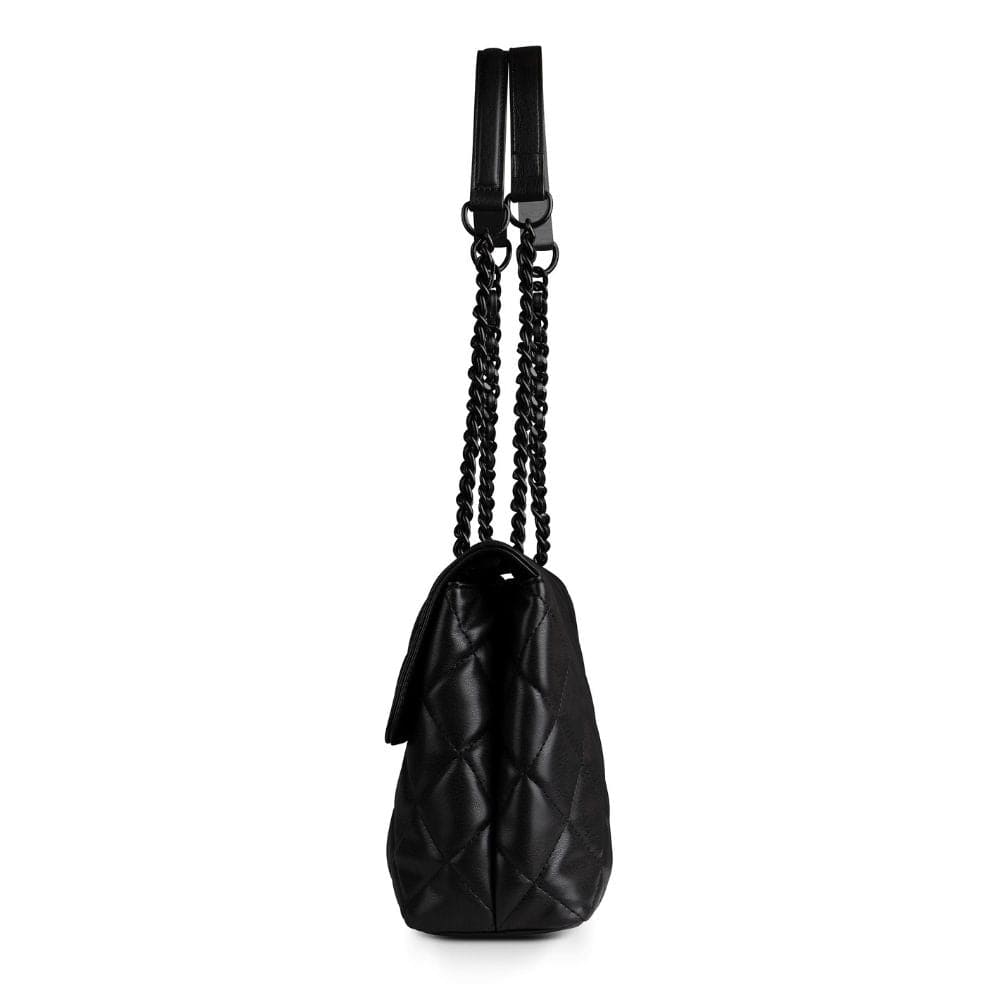 Le Sofia - Sac à main 2-en-1 matelassé en cuir vegan noir