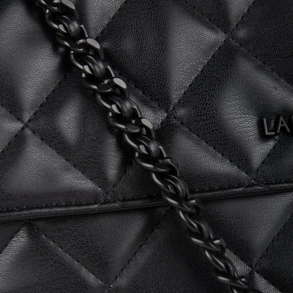 Le Sofia - Sac à main 2-en-1 matelassé en cuir vegan noir
