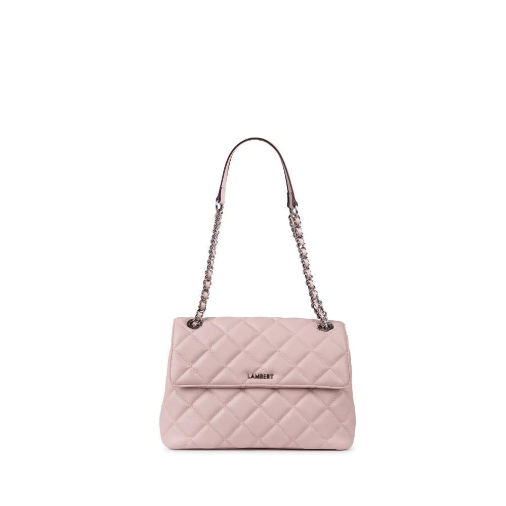 Le Sofia - Sac à main 2-en-1 matelassé en cuir vegan dusty pink